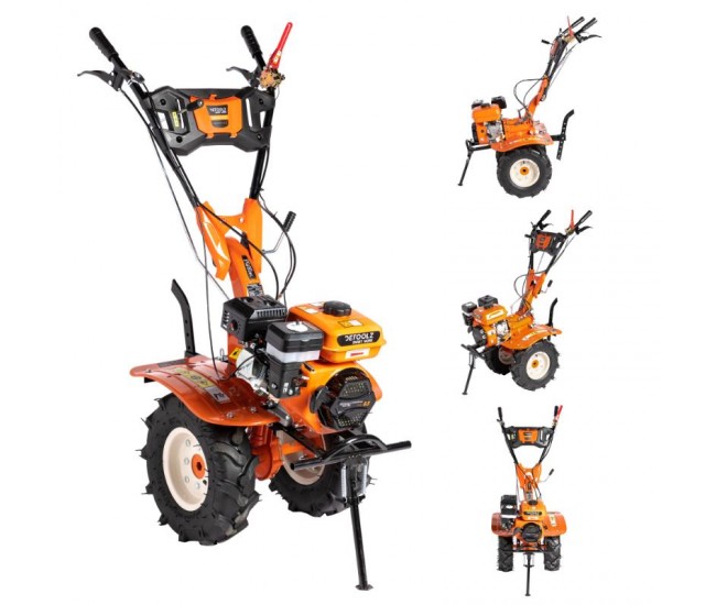 Motocultor detoolz 8.5cp 212cc, benzina 4t, 3 viteze, pornire manuala, cu roti