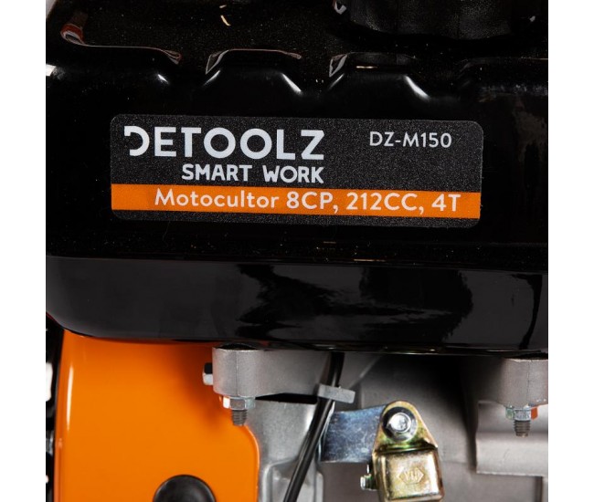 Motocultor detoolz 8cp 212cc, benzina 4t, 3 viteze, pornire manuala, fara roti