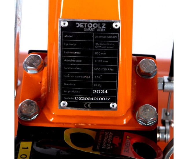Motocultor detoolz 7cp 280cc, motorina, 4t, 3 viteze, pornire manuala, cu roti