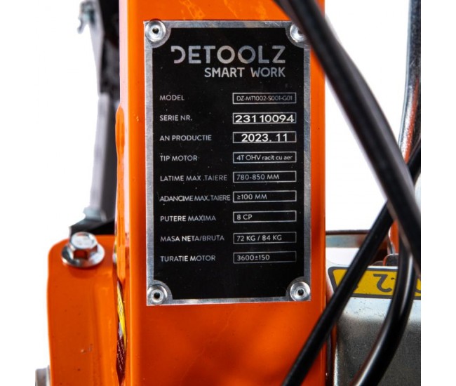 Motocultor detoolz 8cp 212cc, benzina, 4t, 3 viteze, pornire manuala, fara roti