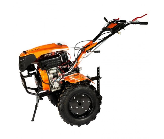 Motocultor detoolz 11cp 418cc, motorina, 4t, 3 viteze, pornire electrica, cu roți