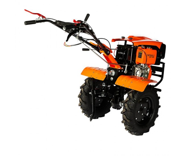 Motocultor detoolz 11cp 418cc, motorina, 4t, 3 viteze, pornire electrica, cu roți