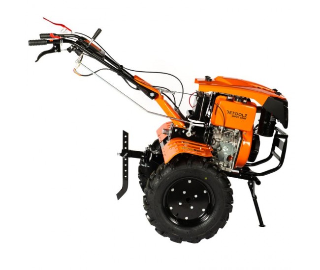 Motocultor detoolz 11cp 418cc, motorina, 4t, 3 viteze, pornire electrica, cu roți