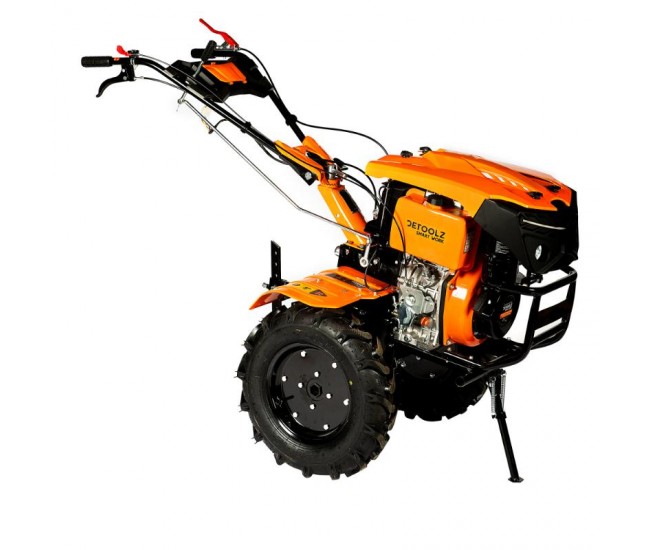 Motocultor detoolz 11cp 418cc, motorina, 4t, 3 viteze, pornire electrica, cu roți