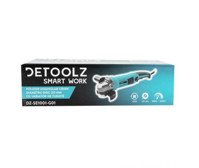 Polizor unghiular detoolz, 1200w, 125mm diametru disc, cu variator de turatie