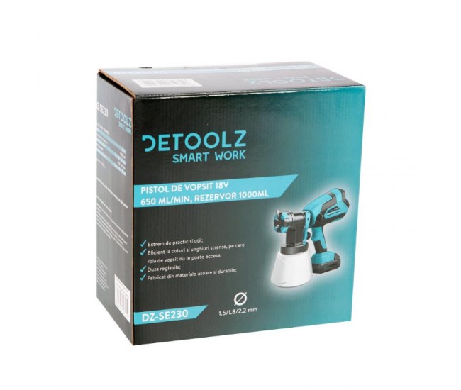 Pistol vopsit 18v 600ml/min rezervor 1000ml