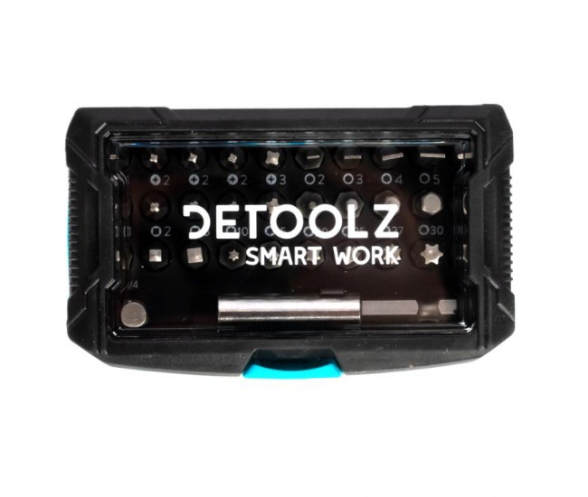 Set biti detoolz, 32 de piese, cu prelungitor magnetic, material cr-v