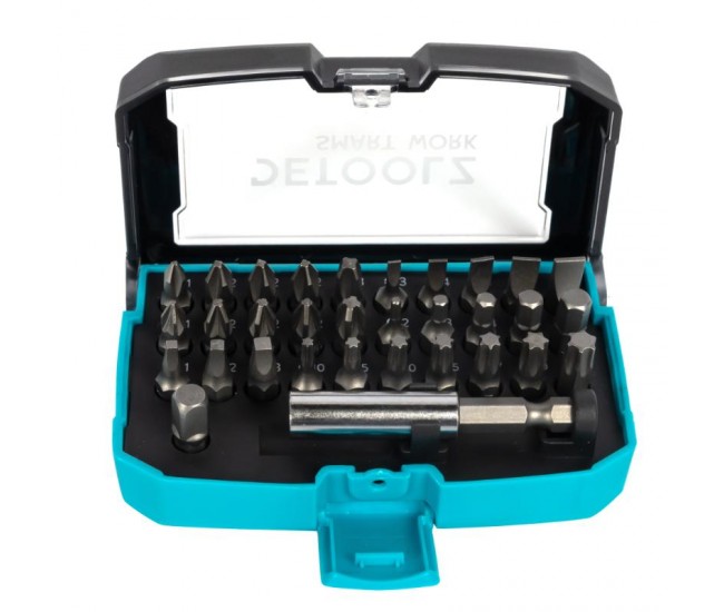 Set biti detoolz, 32 de piese, cu prelungitor magnetic, material cr-v