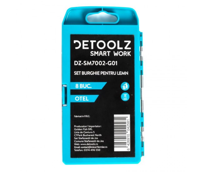 Set burghie detoolz pentru lemn 8 bucati g01