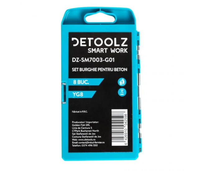 Set burghie detoolz pentru beton 8 bucati g01