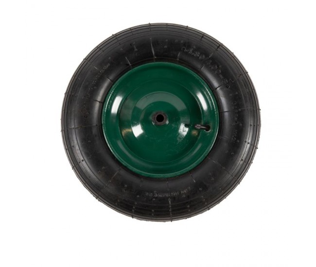 Roata roaba micul fermier 4.00-8, diametru ax 14mm, janta verde