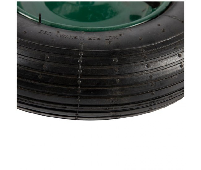 Roata roaba micul fermier 4.00-8, diametru ax 14mm, janta verde