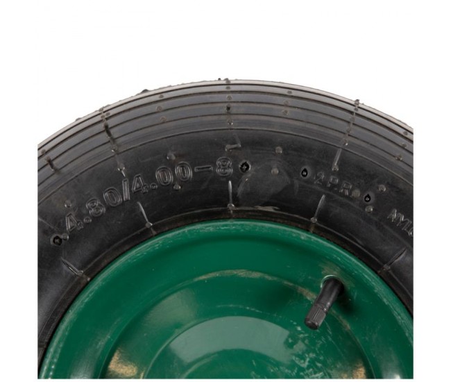 Roata roaba micul fermier 4.00-8, diametru ax 14mm, janta verde