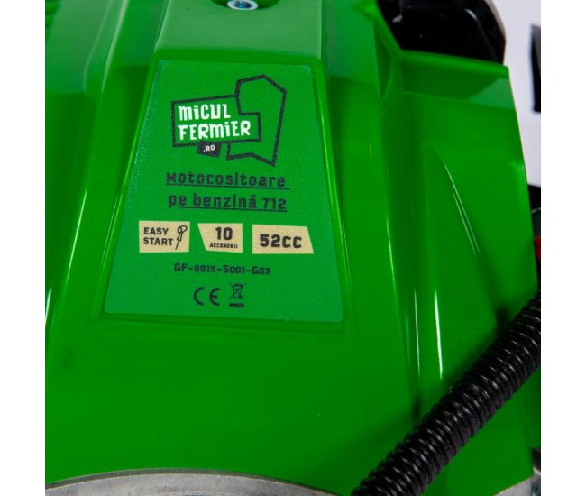 Motocositoare micul fermier 4.76cp, 52cc, benzina, 2t, pornire rapida, 10 accesorii, tija 28mm