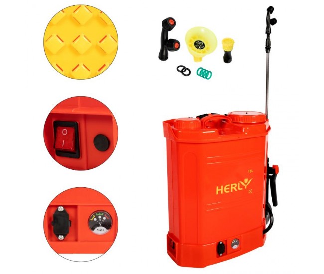 Pompa stropit cu acumulator 16l herly (rosie)
