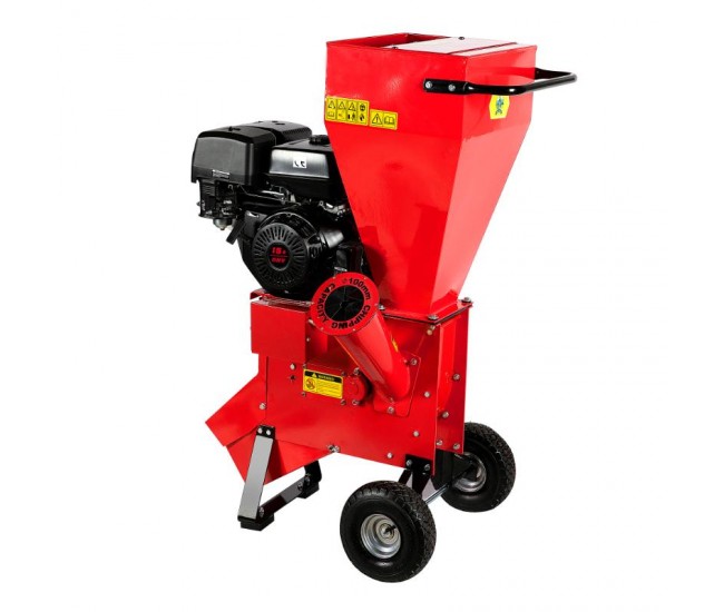 Tocator pentru crengi micul fermier, Ø100mm, motor benzina 15cp, pornire electrica, alimentare verticala, pentru rumegus