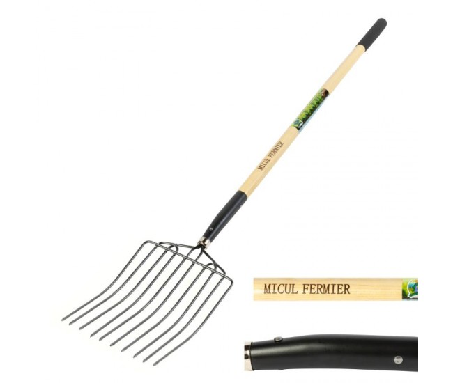 Furca gunoi grajd, 10 dinti, maner lemn, 1600mm