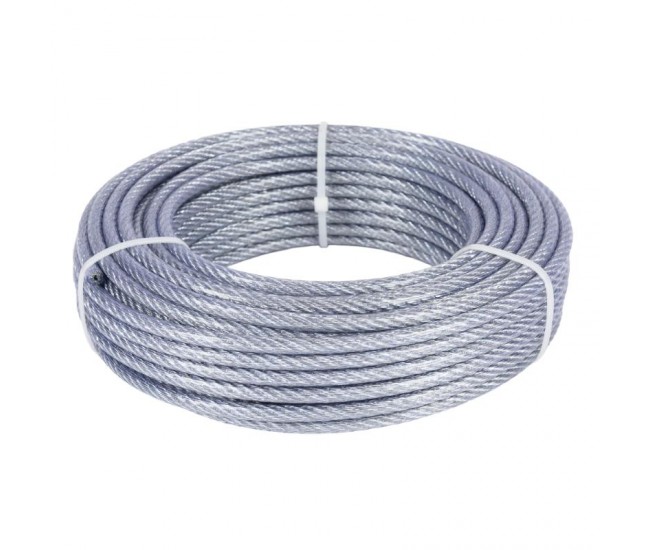 Cablu otel zincat micul fermier, plastifiat, diametru 5-6.5mm, lungime 25m