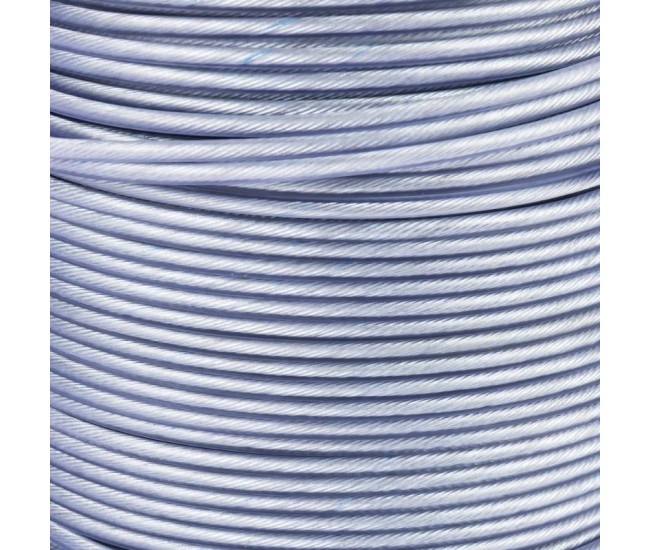 Tambur cablu otel zincat micul fermier, plastifiat, diametru 2-3.5mm, lungime 100m