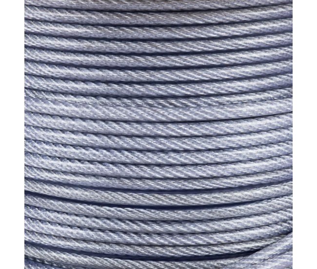 Tambur cablu otel zincat micul fermier, plastifiat, diametru 4-5.5mm, lungime 100m