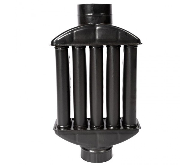 Burlan recuperator caldura plat, 130 mm, gri mat