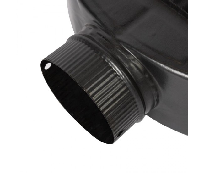 Burlan recuperator caldura plat, 130 mm, gri mat