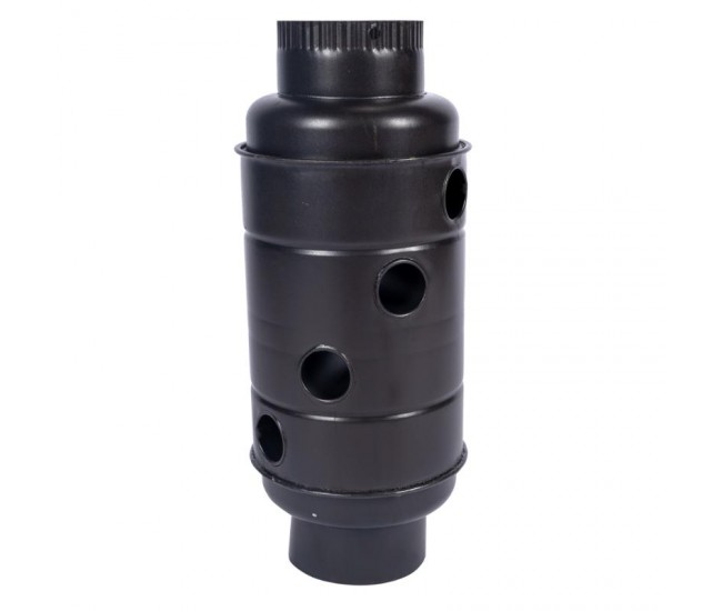 Burlan recuperator caldura, rotund, 130 mm, gri mat