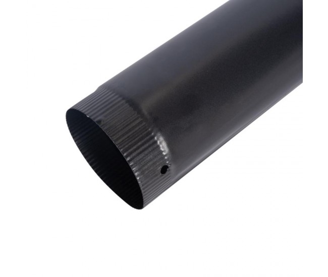 Burlan pentru soba pe lemne, 130 mm, gri mat