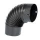 Cot pentru soba pe lemne, 90˚, 130mm, gri mat