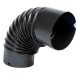 Cot pentru soba pe lemne, 90˚, 150mm, gri mat