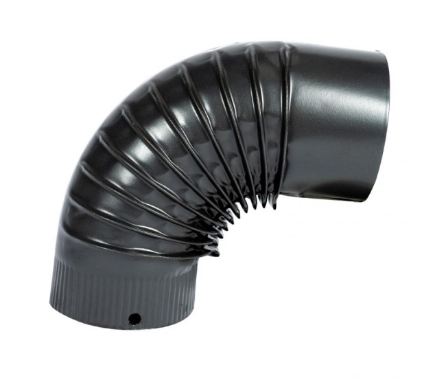 Cot pentru soba pe lemne, 90˚, 150mm, gri mat