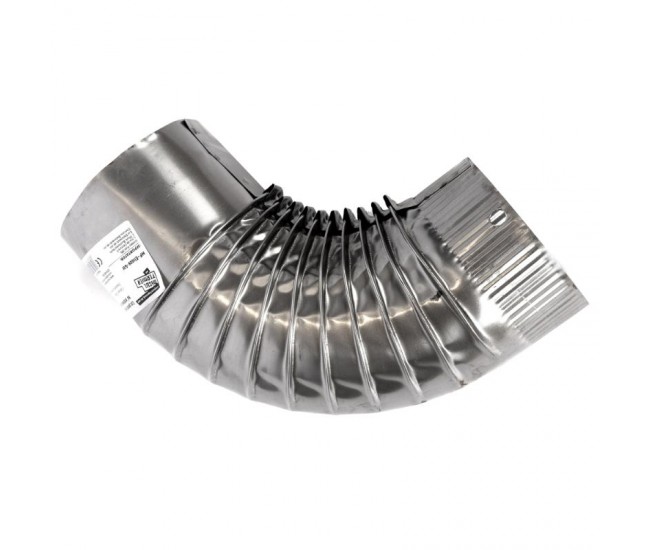 Cot pentru soba pe lemne, 90˚, 120mm, zincat