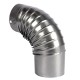 Cot pentru soba pe lemne 90˚ ø120mm 0.4mm, zincat