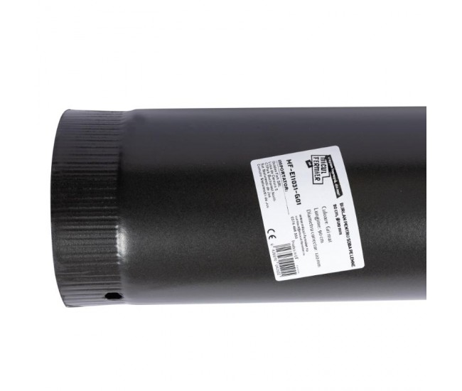 Burlan pentru soba pe lemne, 90 cm, 120 mm, gri mat