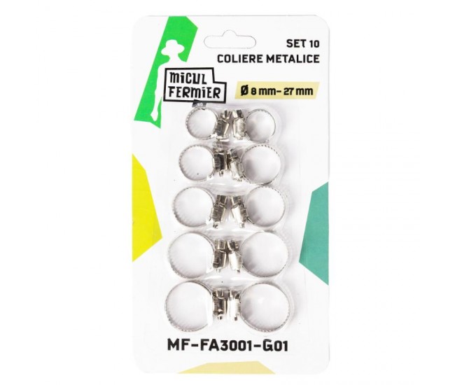 Set 10 coliere metalice micul fermier Ø8mm-27mm