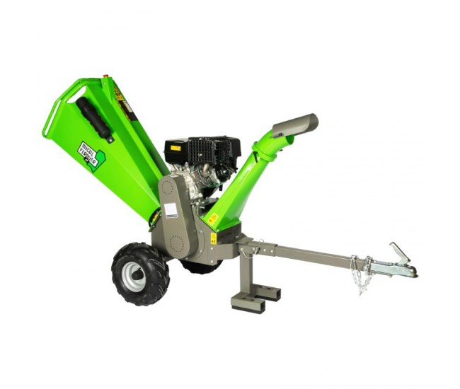 Tocator de crengi micul fermier, motor benzina 15 cp, cu carlig de remorcare, 120 mm diametru maxim de taiere, pentru rumegus