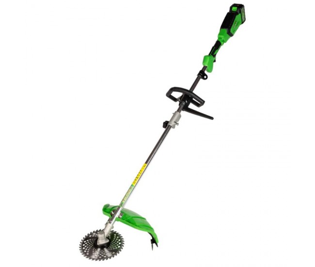 Motocoasa (trimmer) electrica micul fermier 20v, 2 acumulatori 4ah, maner simplu, motor fara perii