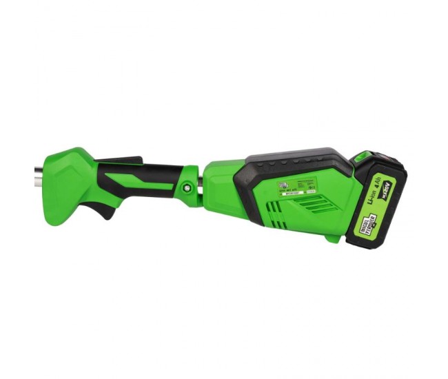 Motocoasa (trimmer) electrica micul fermier 20v, 2 acumulatori 4ah, maner simplu, motor fara perii