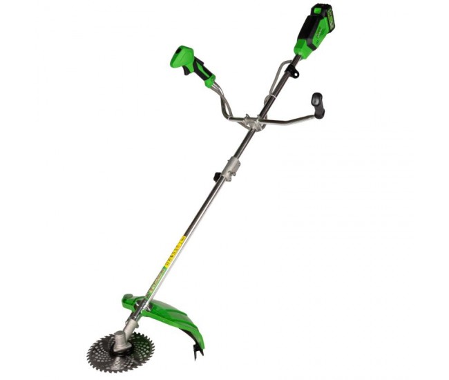 Motocoasa (trimmer) electrica micul fermier 20v, 2 acumulatori 4ah, maner dublu, motor fara perii