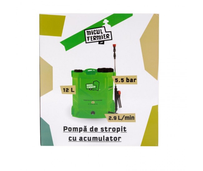 Pompa de stropit cu acumulator, micul fermier 12l