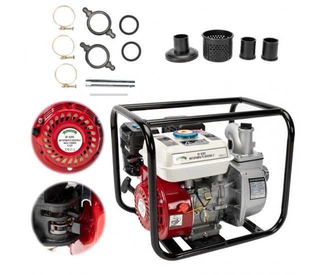 Motopompa micul fermier 6.5cp 196cc, benzina 4t, racord 2, debit 30000l/h