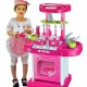 Bucatarie de jucarie cu sunete si lumini, tip gentuta, cu accesorii, 00858 Bucatarie de jucarie cu sunete si lumini, tip gentuta, cu accesorii, 00858