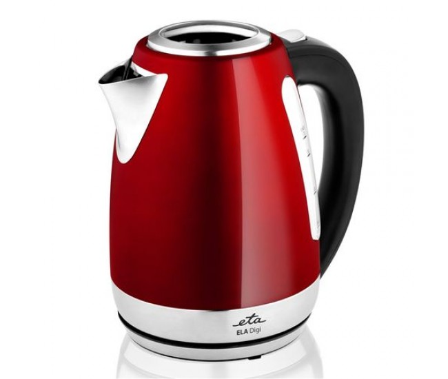 Cana fierbator eta ela digi 9598, 1,7 l, 2100 w, otel inoxidabil, culoare rosie, control temperatura