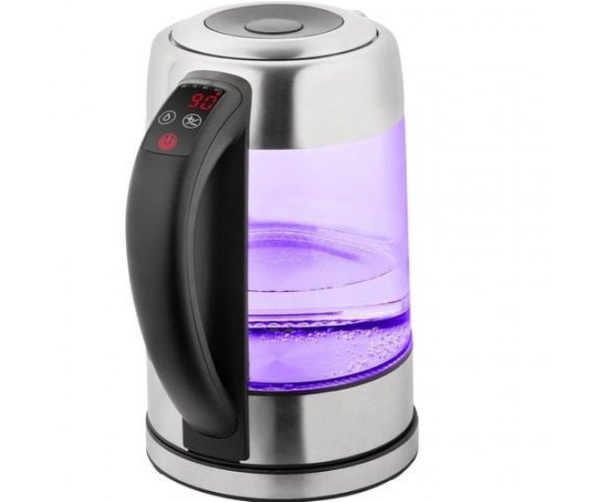 Cana fierbator din sticla ecg rk 1777 iluminare colora, 1,7 l, 2200 w, led