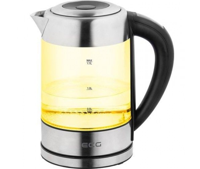 Cana fierbator din sticla ecg rk 1777 iluminare colora, 1,7 l, 2200 w, led