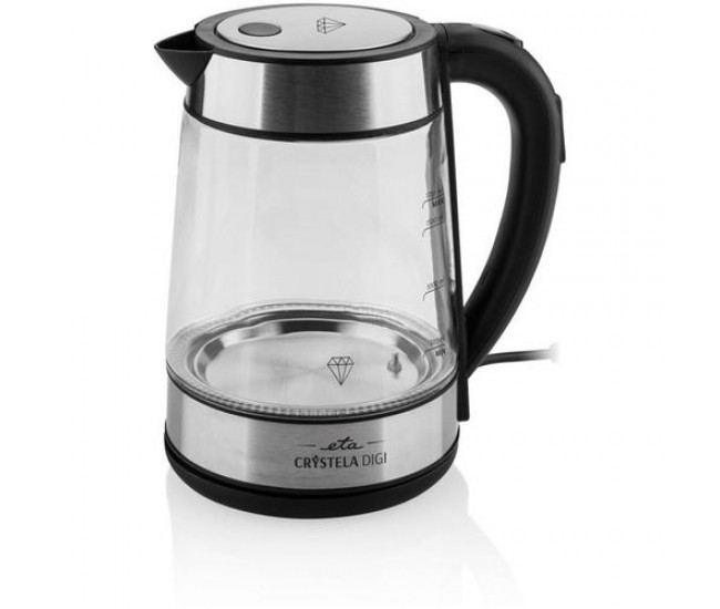 Cana fierbator din sticla eta crystela digi 7153, 1,7 l, 2200 w, iluminare colora, control temperatura