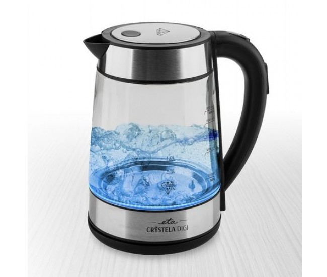 Cana fierbator din sticla eta crystela digi 7153, 1,7 l, 2200 w, iluminare colora, control temperatura