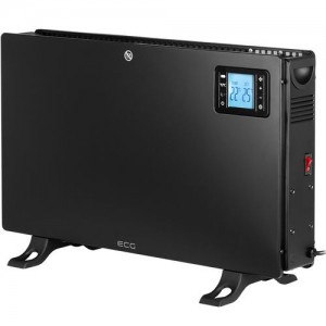 Convector electric de podea ecg tk 2080 dr negru, 2000 w, 3 trepte, termostat, lcd