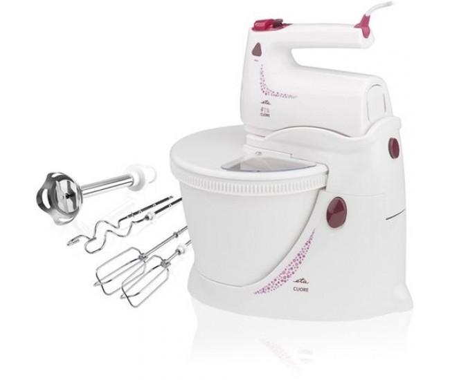 Mixer de mana cu bol rotativ eta cuore 2089, 350 w, 3.6 l, 4 viteze, functie turbo, alb