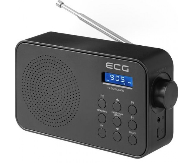 Radio fm ecg r 105, 1.2 w, alarma, memorie 30 de posturi